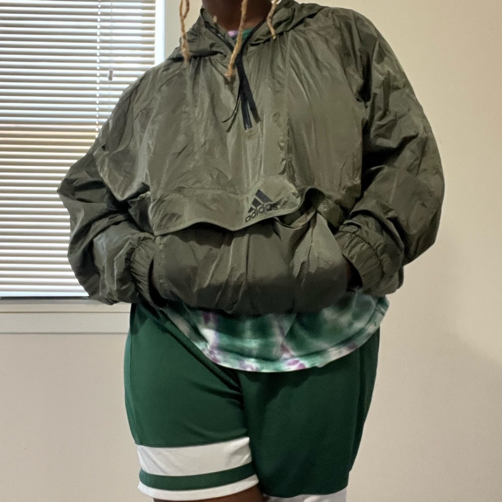 XL Hunter green Adidas windbreaker